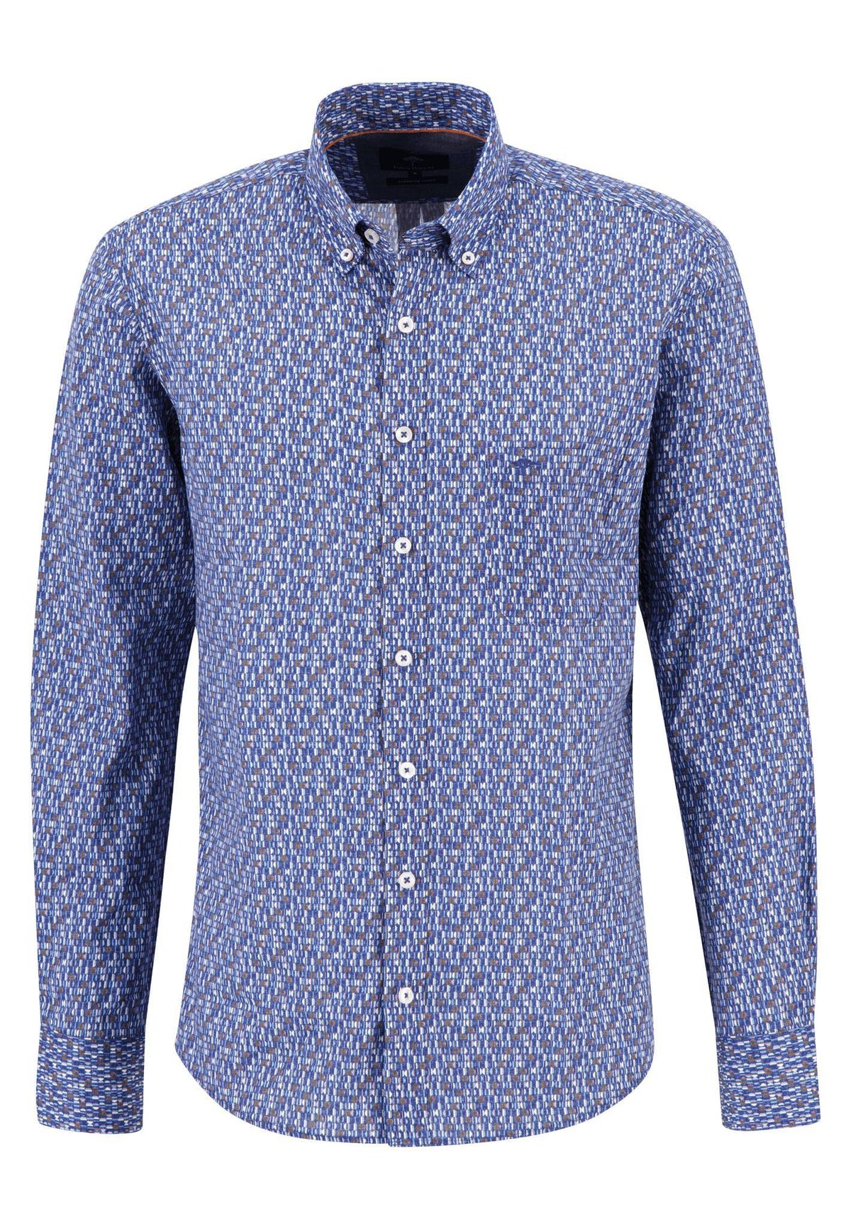 Fynch Hatton Patterned Long Sleeve Shirt With Button Down Collar