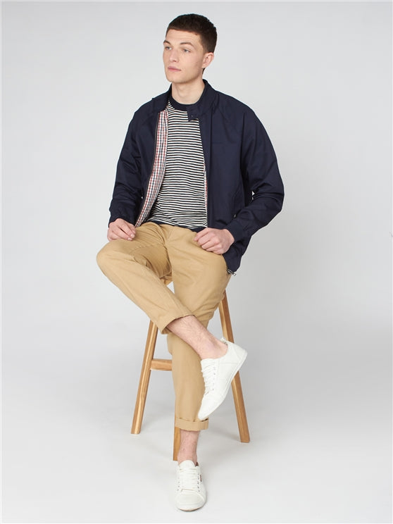 Signature Navy Blue Harrington Jacket