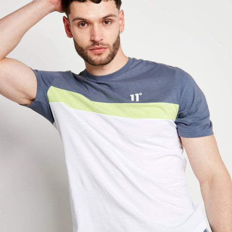 11 Degrees PLAY HARD T-Shirt – Twister Grey / White / Sharp Green