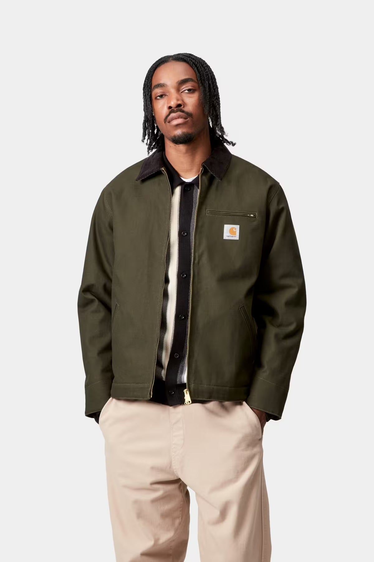 Carhartt WIP DETROIT JACKET オリーブ L カーハート Carhartt WIP Detroit Jacket - Olive/Black | Trucker Jackets