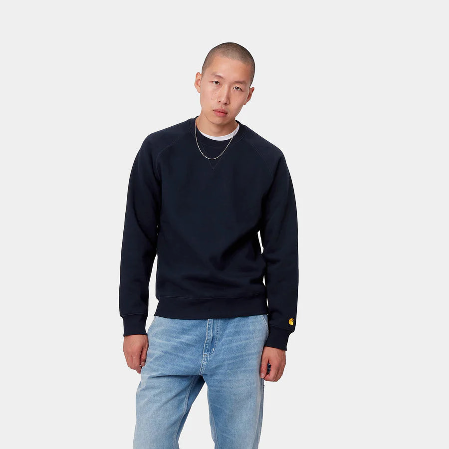 Carhartt Chase Navy /Gold logo Sweatshirt