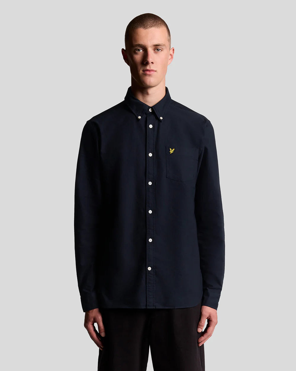 LYLE & Scott Cotton Button Down Oxford Shirt Navy