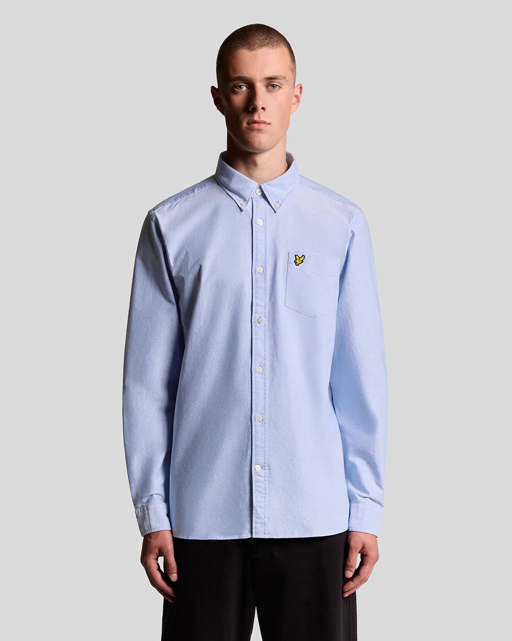 LYLE & Scott Cotton Button Down Oxford Shirt Blue