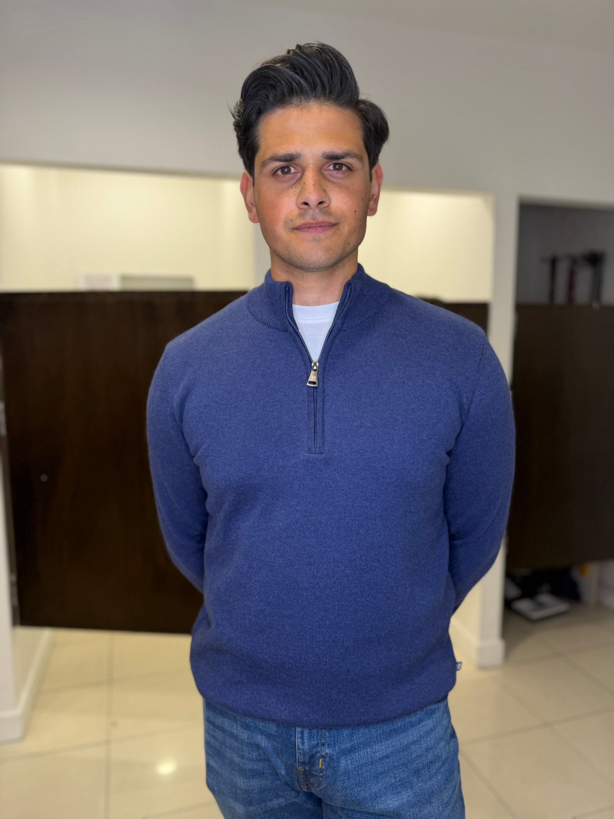Sloane 1935 1/4 zip Knit Blue