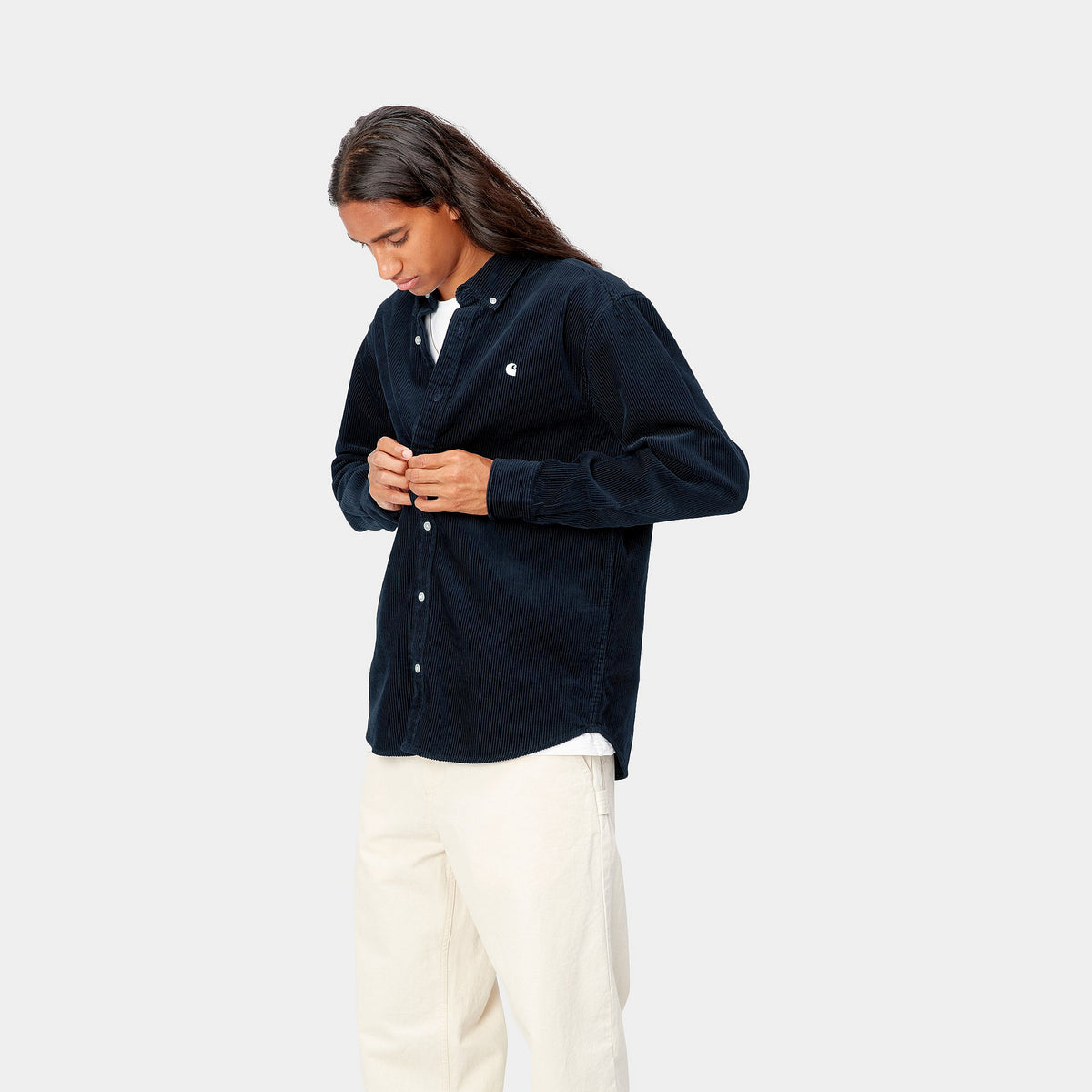 Carhartt WIP LS Madison Cord Shirt Dark Navy