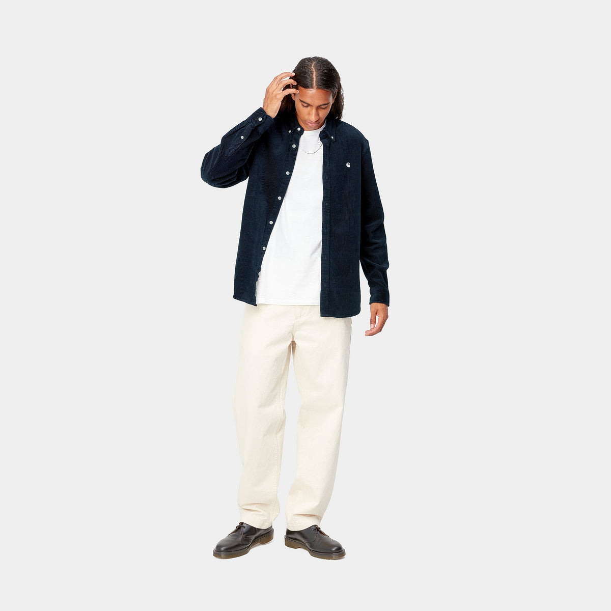 Carhartt WIP LS Madison Cord Shirt Dark Navy
