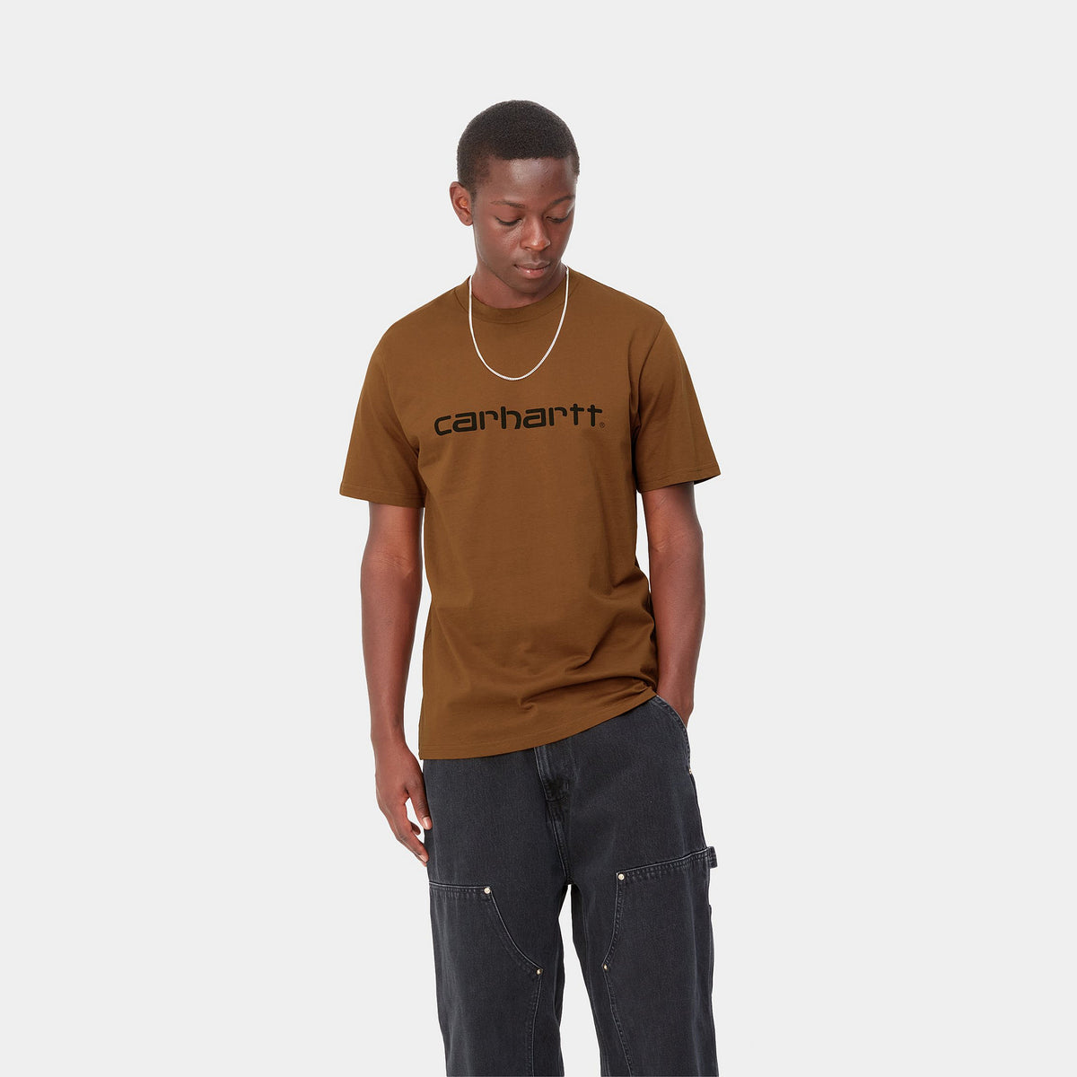 Carhartt WIP SS Script T-shirt Deep Brown