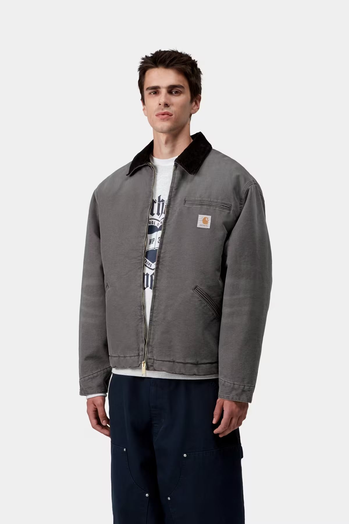 Carhartt Wip OG Detroit Jacket Hamilton graphite grey stonewashed