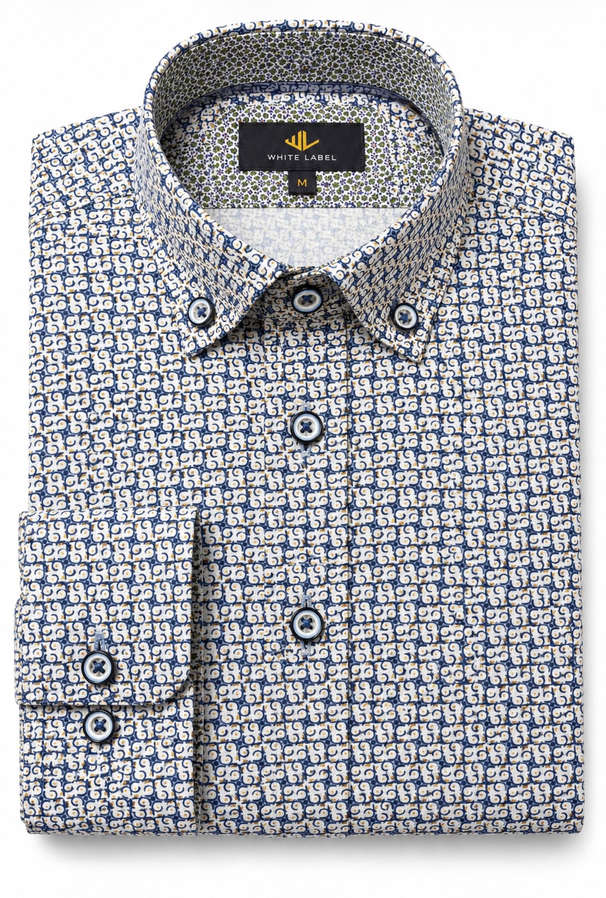 White lable Tapered Fit Shirt blue pattern