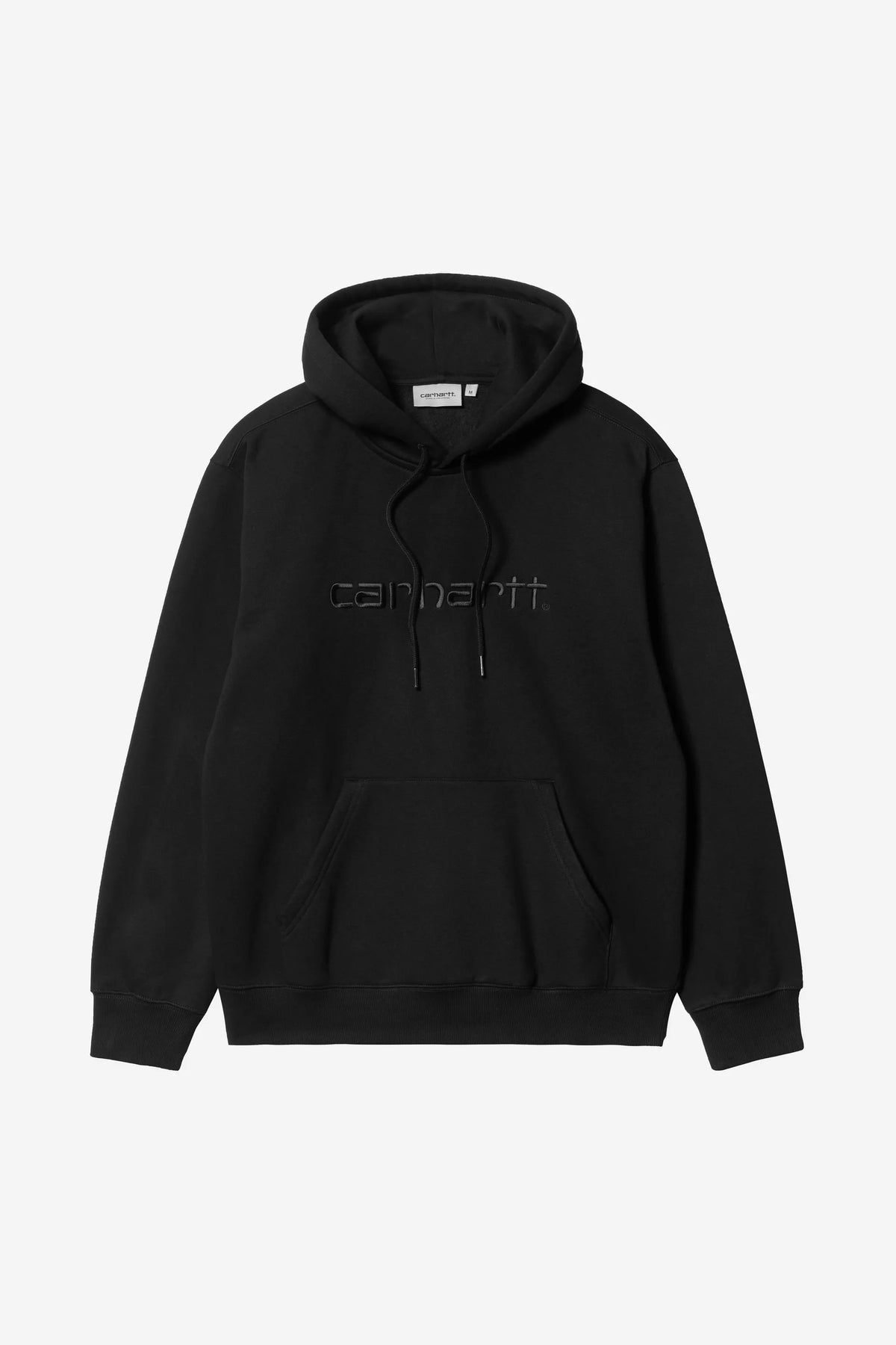 Carhartt Wip logo Black on Black hooded Sweatshirt