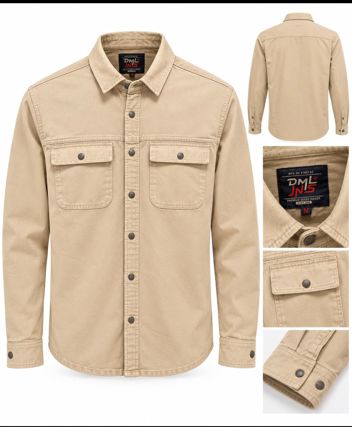 DML Hartford casual shirt - stone