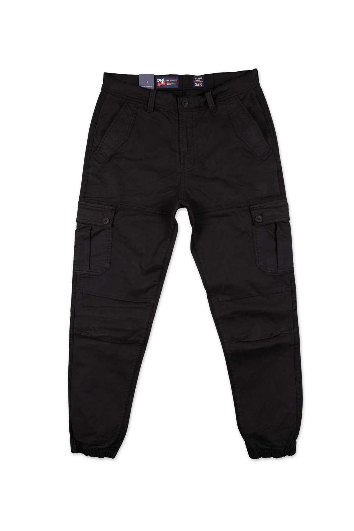 DML Salford Cuffed Cargo Trousers Black