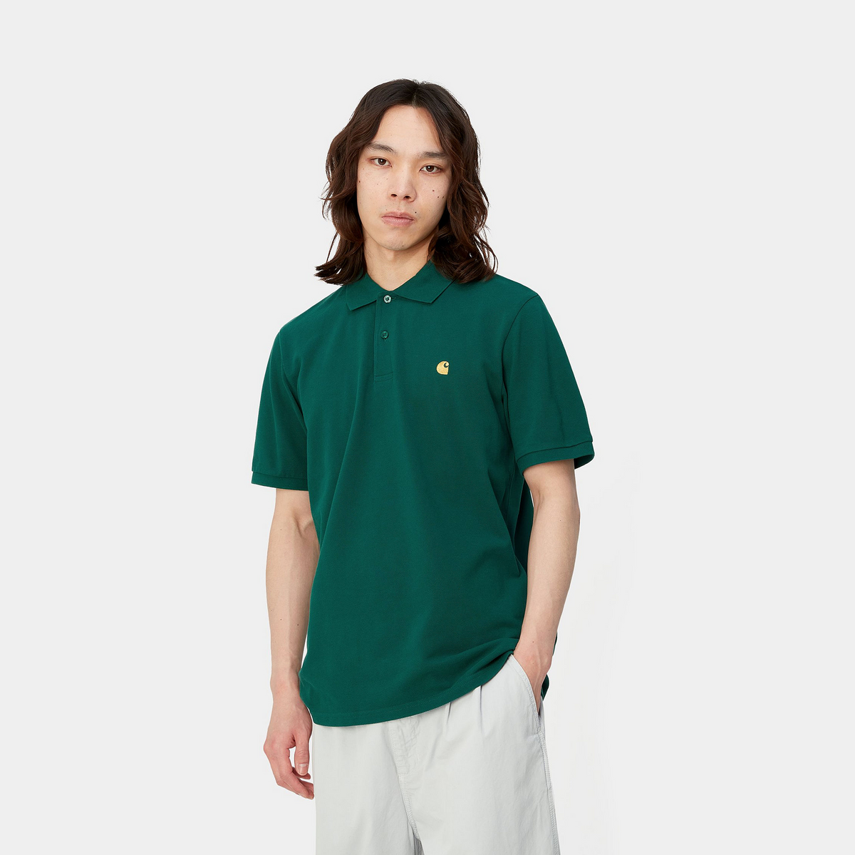 Carhartt Chase Pique Polo chervil Green loose fit