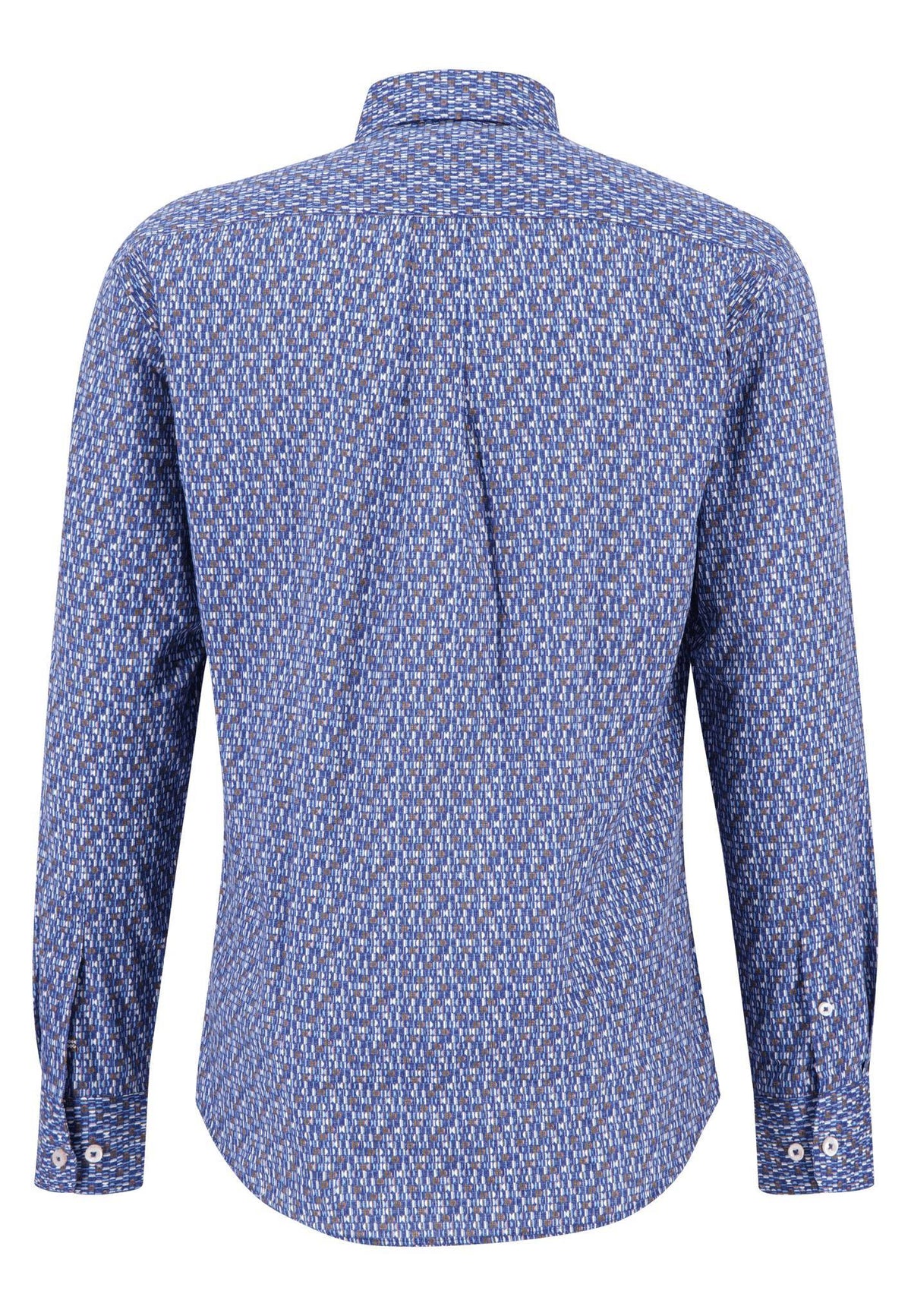 Fynch Hatton Patterned Long Sleeve Shirt With Button Down Collar