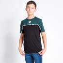 11 Degrees Junior Colour Block Taped T-Shirt - Black/Green