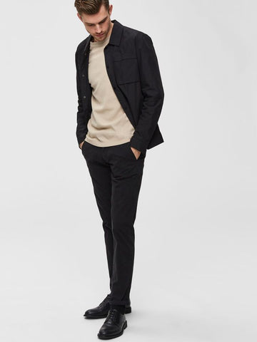 Selected Homme  REGULAR FIT - CHINOS Black