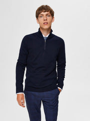 Selected Homme HALF ZIP - KNITTED CARDIGAN