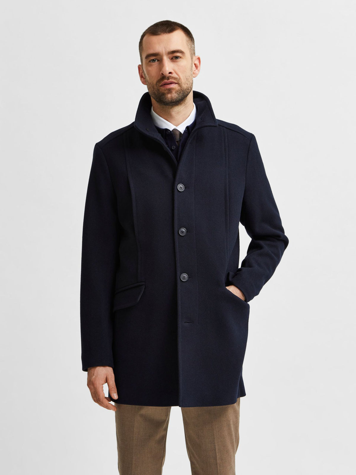 Selected Homme HIGH NECK WOOL COAT