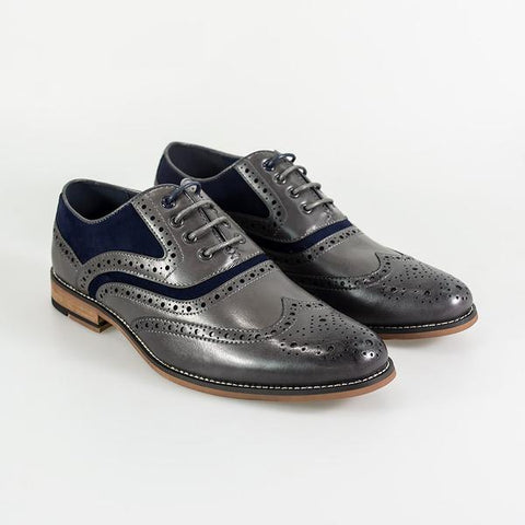 Eathan Grey/Navy Brouge Shoe