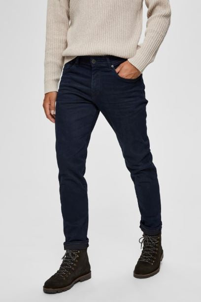 Selected Homme Super Stretch Straight Fit Jeans - Dark Blue