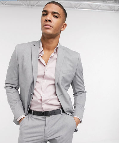 Slim fit 2 Piece Suit light grey