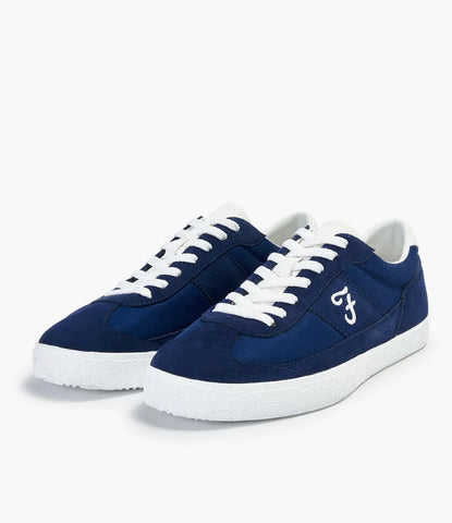 Farah Stanton Leather Trainer In Navy