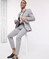 Slim fit 2 Piece Suit light grey